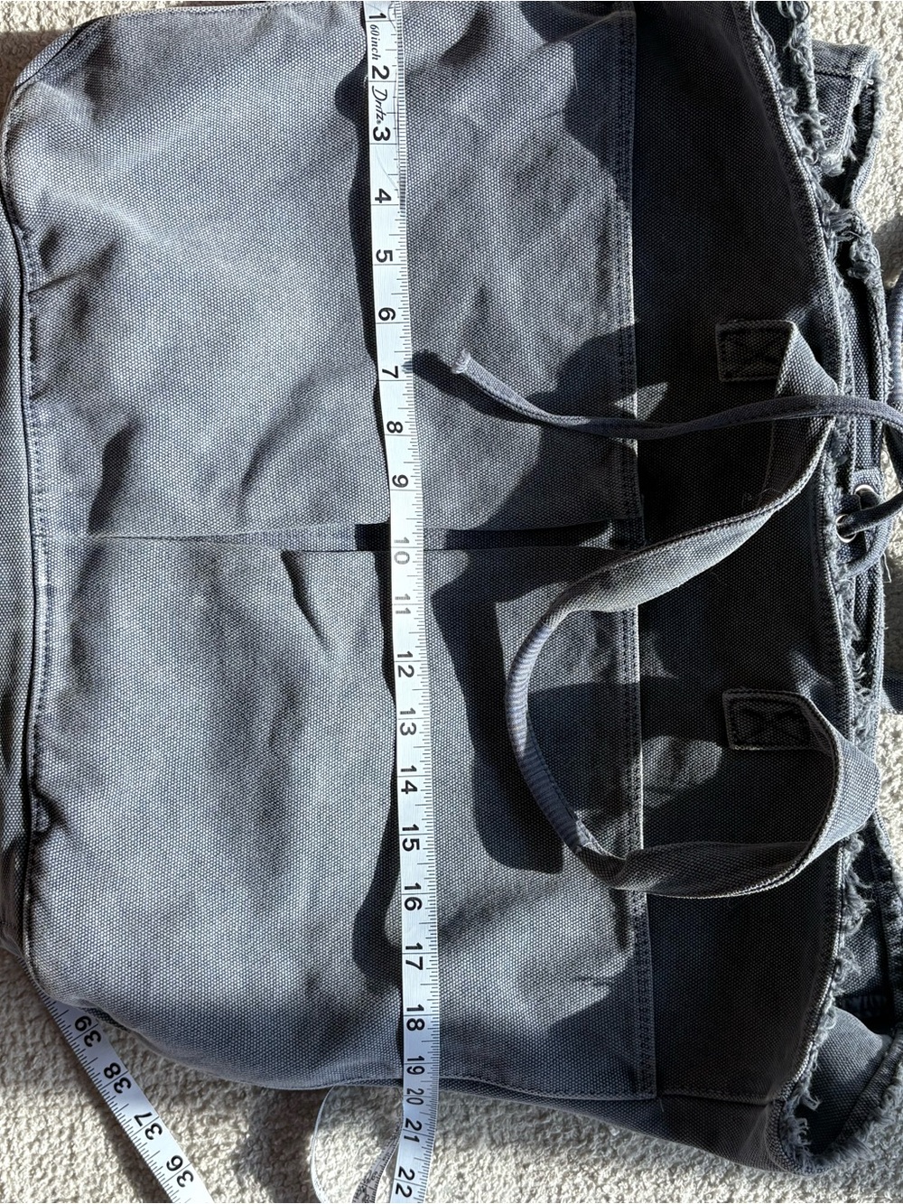 Sunday Gray Canvas Tote with Embroidery - Picture 6 of 7